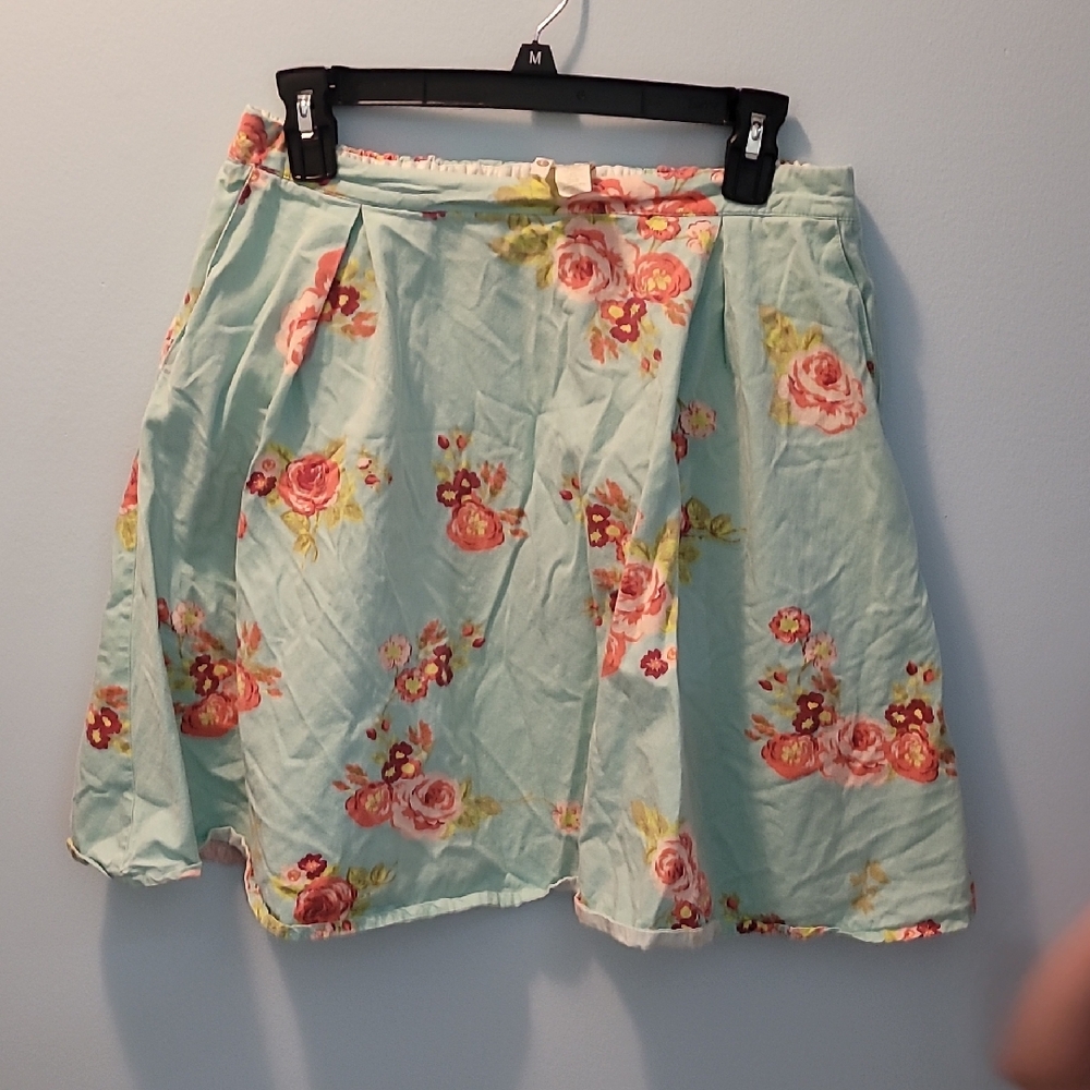 Matilda Jane Mint Floral Skater Skirt with Pink & Coral Roses